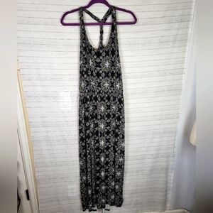 PAPERMOON GEOMETRIC PRINT BRAIDED RACER BACK MAXI DRESS, SZ 1X